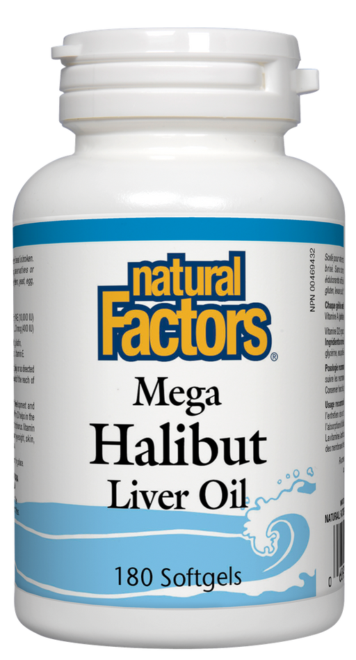 Natural Factors Mega Halibut Liver Oil 180 SoftGels