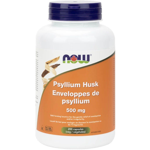 NOW Psyllium Husks 500mg 200 Veggie Capsules