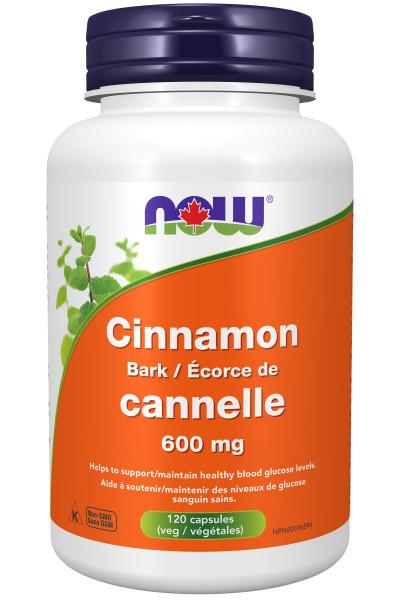 NOW Cinnamon 600mg 120 Veggie Capsules