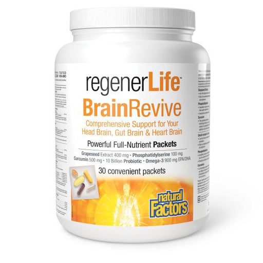 Natural Factors RegenerLife BrainRevive 30 Packets. For Memory and Brain Health