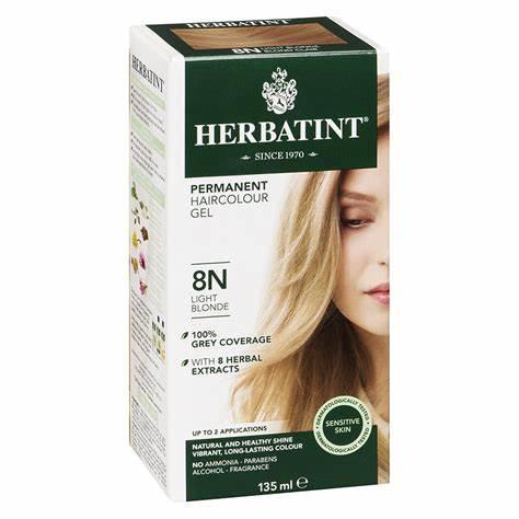 Herbatint Permanent Haircolor Gel 8N Light Blonde