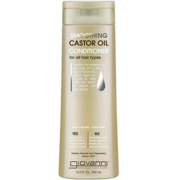 Giovanni Smoothing Castor Oil Conditioner 399 ml. For Frizz Control, Deep Hydration