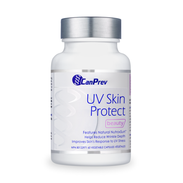 CanPrev UV Skin Protect 60 veggie capsules. Protects against daily sun exposure.