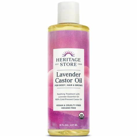 Heritage Store Organic Castor Oil Lavender 237ml
