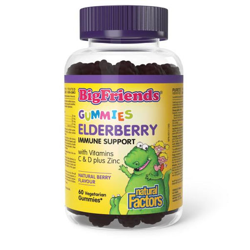 Natural Factors Big Friends Elderberry 60 Vegetarian Gummies