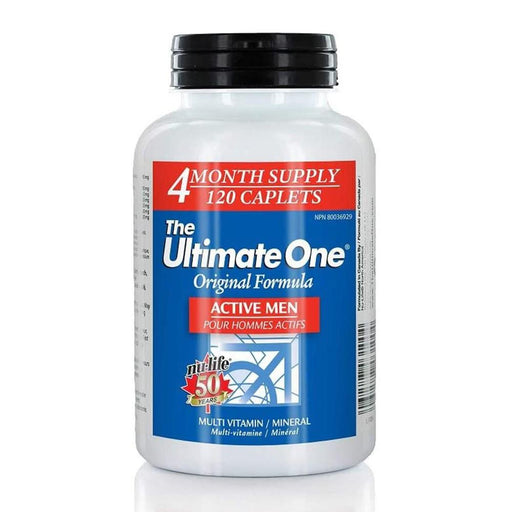 Nulife Ultimate One Multivitamin Men Active 120 Caplets. One a day Multivitamin & Mineral for Men who are Active.