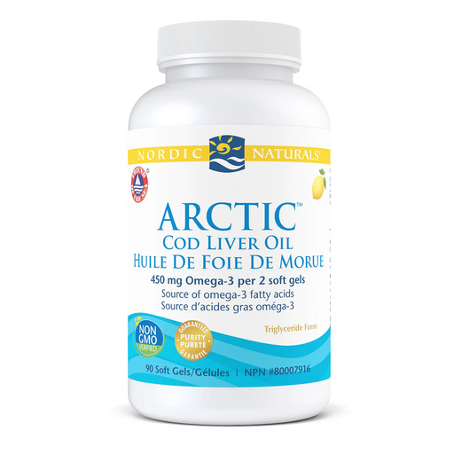 Nordic Naturals Arctic Cod Liver Oil Lemon 90 Softgels