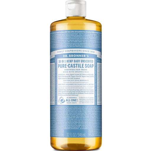 Dr Bronners Castille Soap Baby Unscented 946 ml