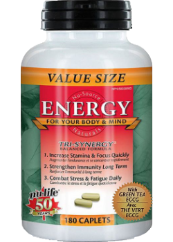 Nulife Energy 180 Caplets. Increases Energy and Alertness