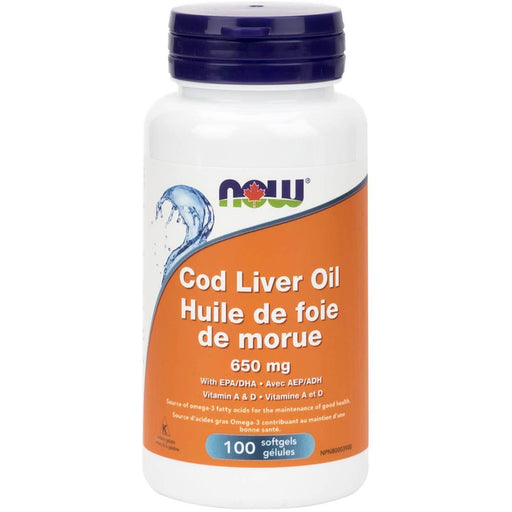 NOW Cod Liver Oil Double Strength Vitamin A & D 100 capsules