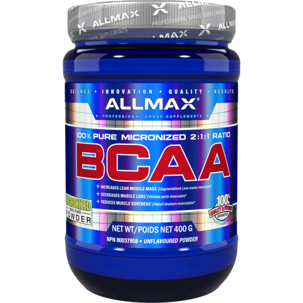 Allmax BCAA 400 Gram Unflavoured. Helps support Lean Muscle Growth