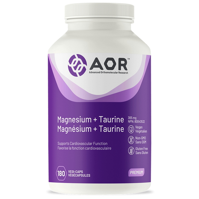 AOR Magnesium + Taurine 180capsules. For Heart Health & Blood Pressure