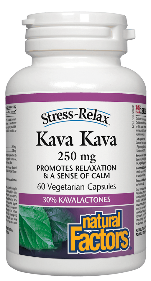 Natural Factors Kava Kava 250 mg 60 capsules. Promotes Relaxation and helps Calm Nervousness