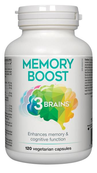3 BRAINS Memory Boost 120 capsules. Enhances Memory, Concentration and Mental Sharpness