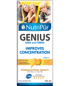 Nutripur Genius Kids 114ml. Helps with Concentration and managing  Attention and Hyperactivity in kids with ADHD and ADD