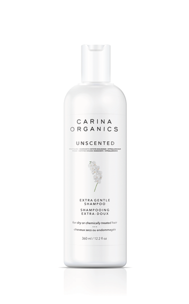 Carina Shampoo Unscented Extra Gentle 360ml. For Dry or Colour Treated Hair.