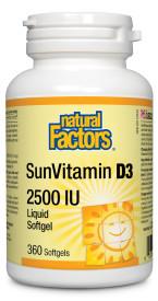 Natural Factors Vitamin D3 2500IU 360 Softgels