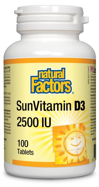 Natural Factors Vitamin D3 2500IU 100 Tablets