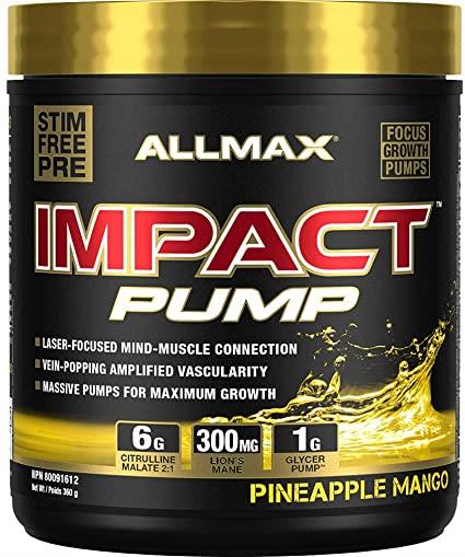 Allmax Impact Pump Pre-Workout Pineapple Mango 300g. Caffeine Free