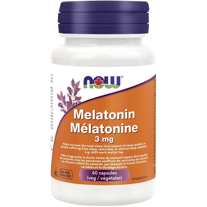 NOW Melatonin 3mg 60 veggie capsules | YourGoodHealth