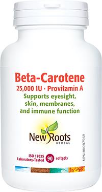 New Roots Beta-Carotene 25,000 IU 90 Capsules | YourGoodHealth