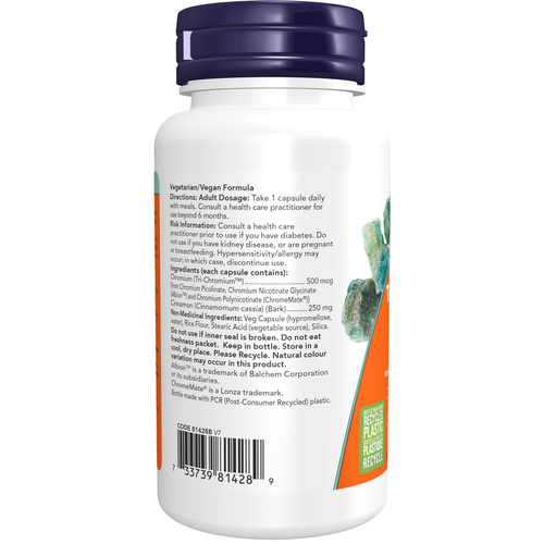 NOW Tri Chromium 500mcg 90 veggie capsules