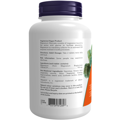 NOW Magnesium Bisglycinate 100mg 180 tablets