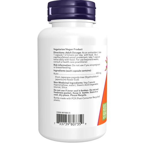 NOW Rutin 450mg 100 veggie capsules