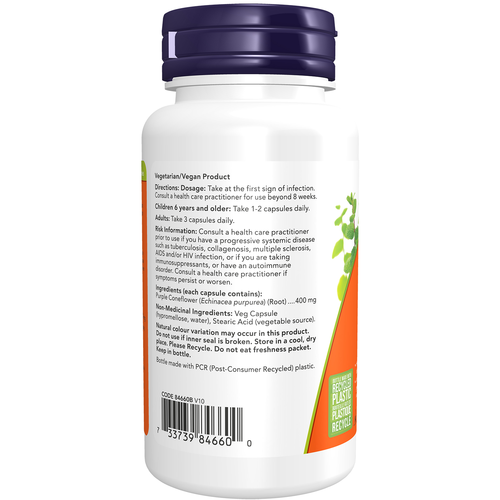 NOW Echinacea 400mg 100 veggie capsules