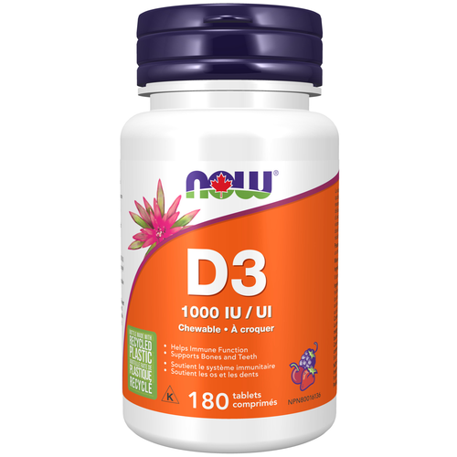 Now Vitamin D 1000IU Chewable 180 tablets