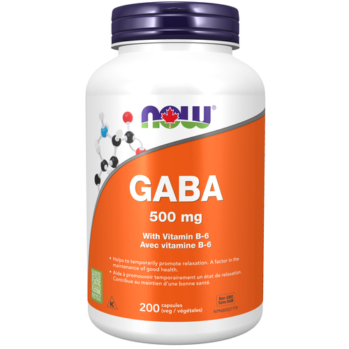 NOW Gaba 500mg + B6 200 capsules