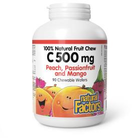 Natural Factors Vitamin C Chewable Peach, Passionfruit & Mango 500mg 90 tablets