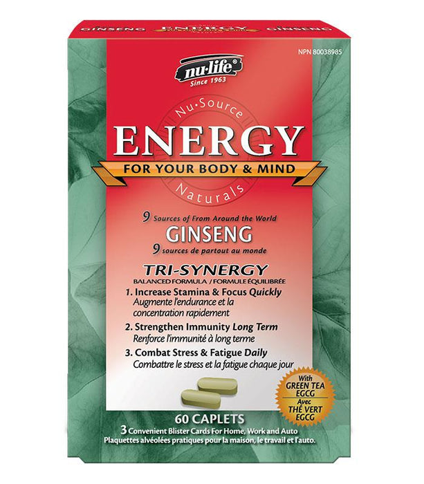 Nulife Energy  60 tablets. Increases Energy and Alertness