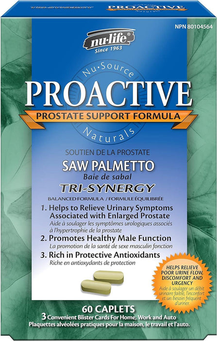 Nulife Proactive Prostate Formula  60 Caplets. Prostate Formula to Relieve Urinary Symptoms of Enlarged Prostrate
