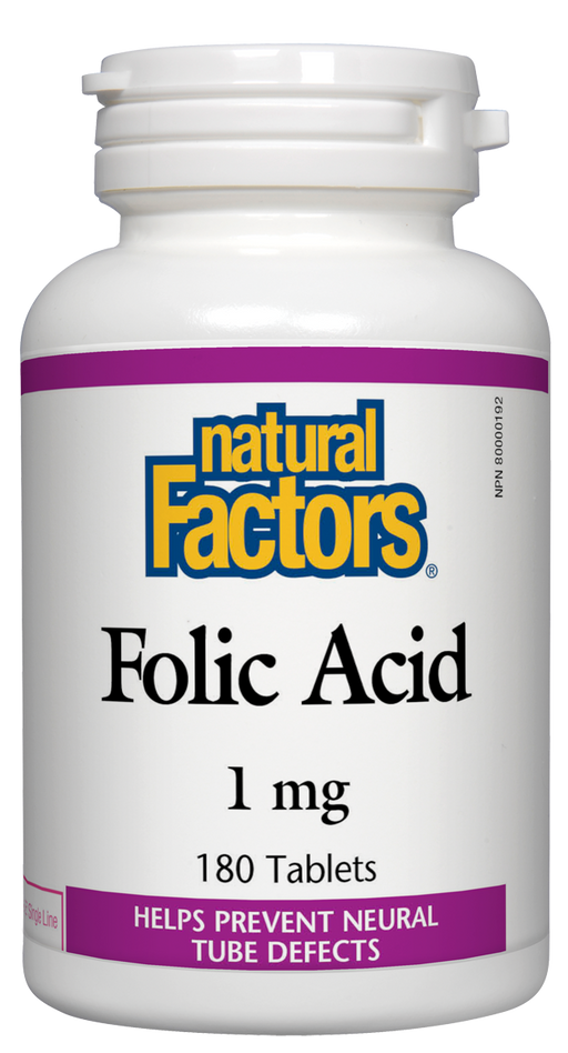 Natural Factors Folic Acid 1mg 180 tablets