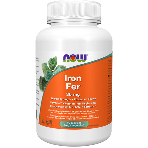 NOW Iron Bisglycinate 36mg 90 veggie capsules