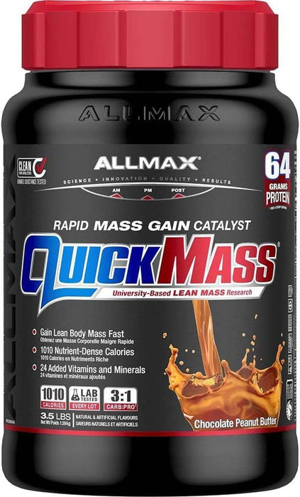 Allmax Quickmass Peanut Butter Chocolate 3.5 lb. For Rapid Mass Gains