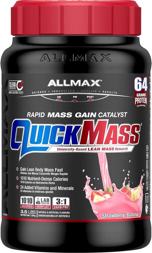 Allmax Quickmass Strawberry Banana 3.5 lb. For Rapid Mass Gains