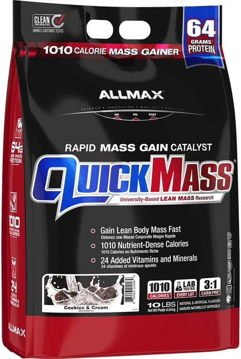 Allmax Quickmass Cookies and Cream 10lb. For Rapid Mass Gains