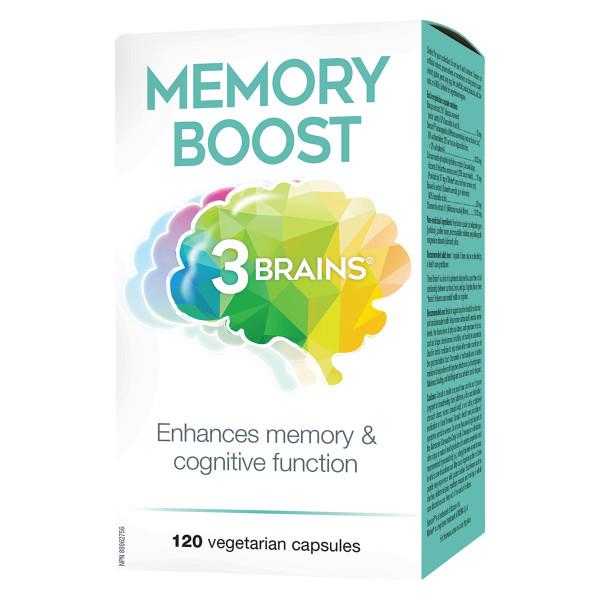 3 BRAINS Memory Boost 120 capsules. Enhances Memory, Concentration and Mental Sharpness