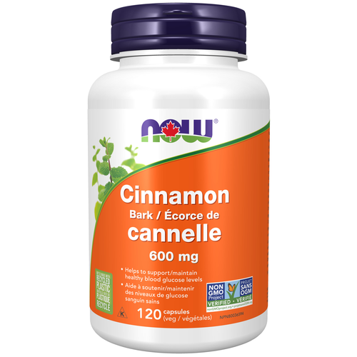 NOW Cinnamon 600mg 120 Veggie Capsules