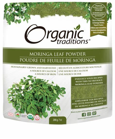 Organic Traditions Moringa Leaf Powder 200g. 40 servings