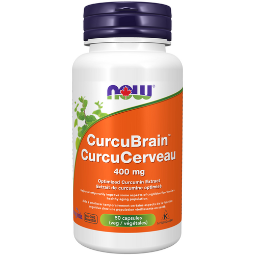 NOW CurcuBrain 400mg 50 Veggie Capsules