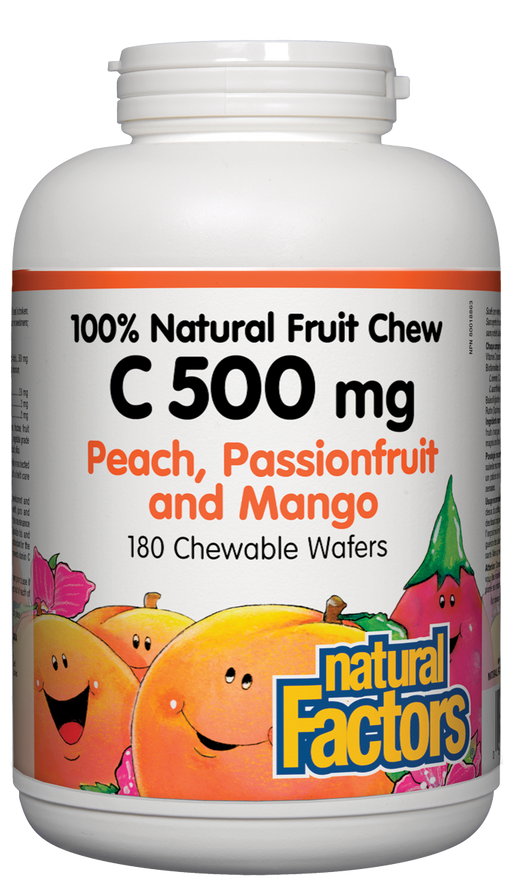 Natural Factors Vitamin C Chewable Peach, Passionfruit & Mango 500mg 180 tablets