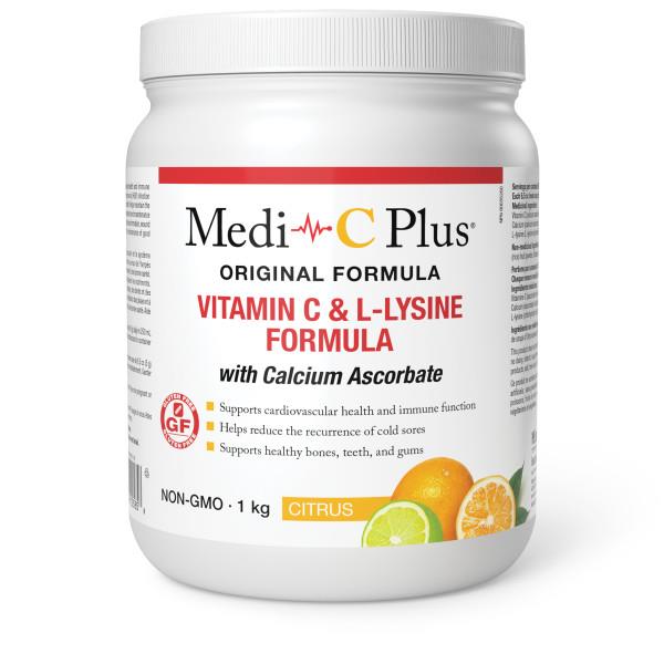 Medi C Plus Powder with <b>Calcium</b> Citrus 1kg. <br>For Heart Health, Bone Health and Collagen</br>