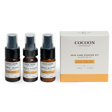 Cocoon Apothecary Sweet Orange Starter Kit for Oily Skin. Cleanser, Toner and Face Cream. For Oily Skin