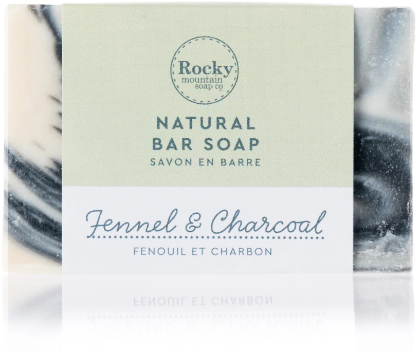 Rocky Mountain Soap Fennel & Charcoal 100g. For Combination Skin
