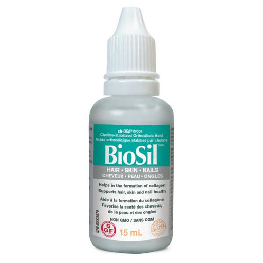 BioSil Drops 15ml.  Biosil helps to generate Collagen for Stronger Thicker Hair and Nails and Fewer Lines and Wrinkles.