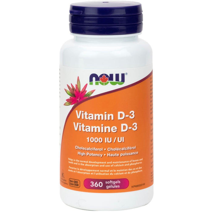 NOW Vitamin D3 1000 IU 360 Softgels