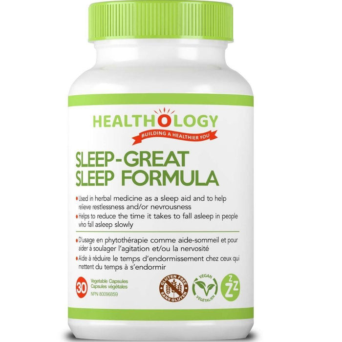 Healthology Sleep Great Formula 30 capsules. Helps you Fall Asleep, Stay Asleep